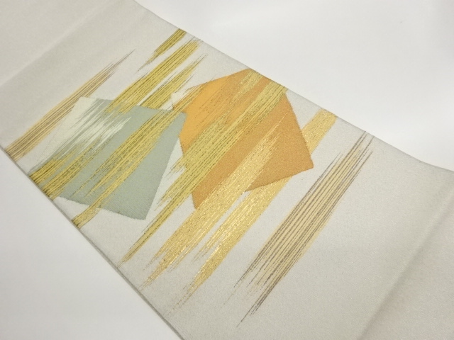 JAPANESE KIMONO / FUKURO OBI / GIN-TOSHI / WOVEN ABSTRACT MIST